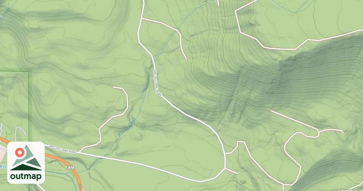 Map of Mccoy #1 - Shelter Route