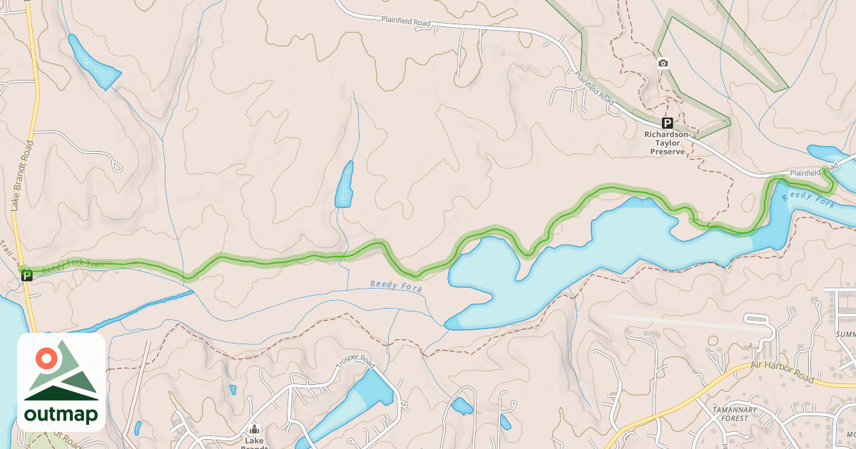 Map of Reedy Fork Trail