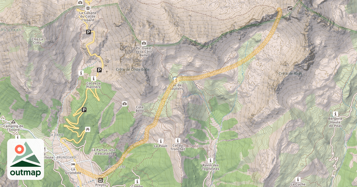 Map of Col des Portes — Brunissard