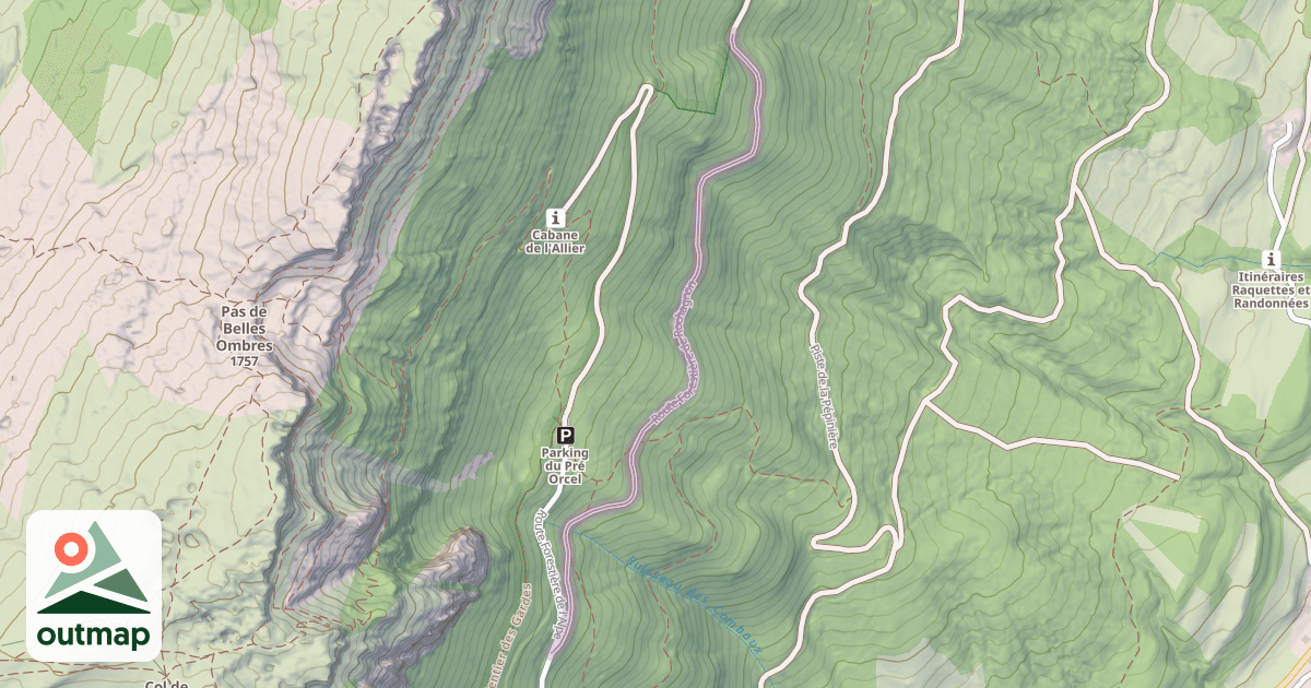 Map of Route Forestière de Rochagnon
