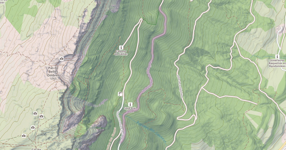 Map preview of Route Forestière de Rochagnon