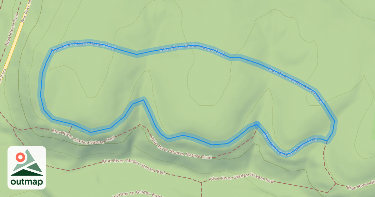 Map of Blue River Glades Nature Trail