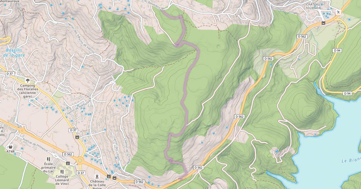 Map preview of Piste Eouvière->Impasse de Font Pascal