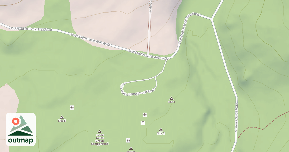 Map of PICKLE GULCH CAMPGROUND