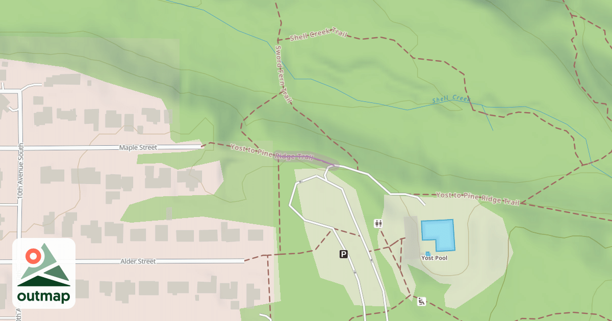 Map of Yost to Pine Ridge Trail