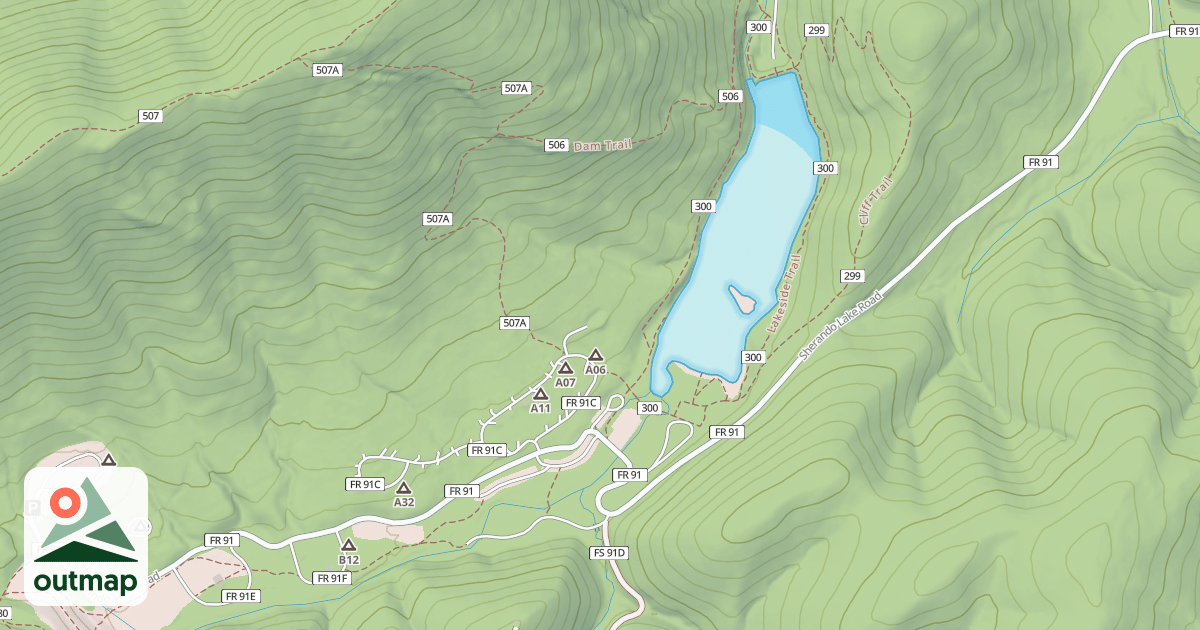 Map of SHERANDO LAKE