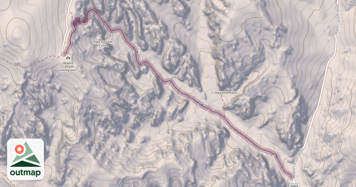 Map of Right Fork Trail