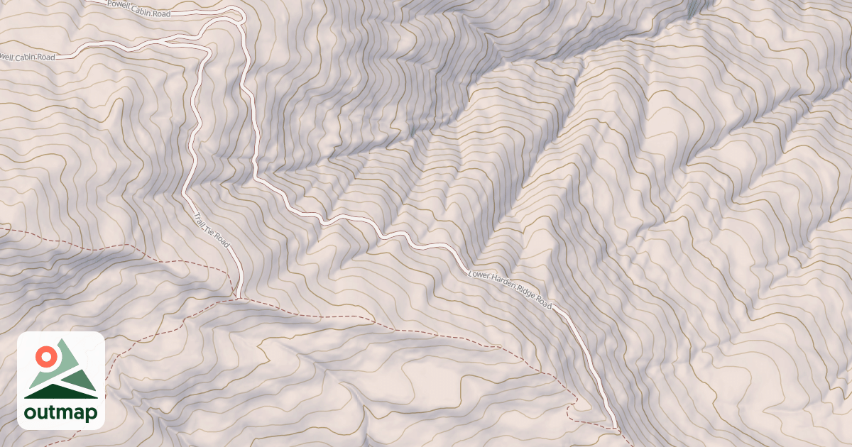 Map of LOWER HARDEN RIDGE
