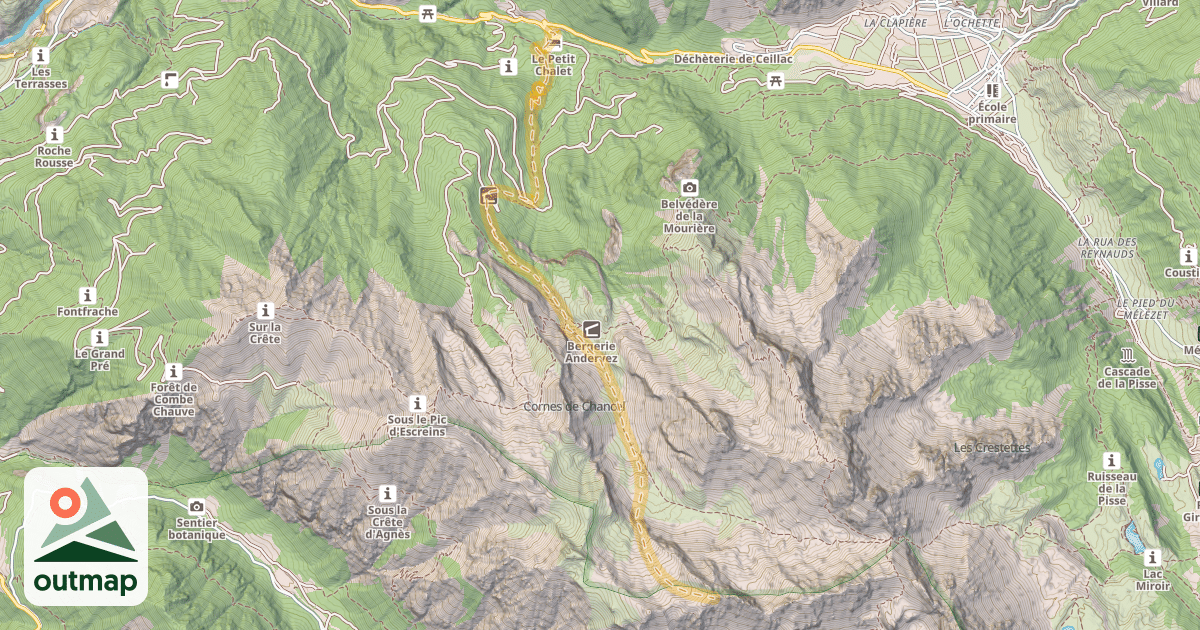 Map of La Main de Dieu — L’Ubac de l’Aval