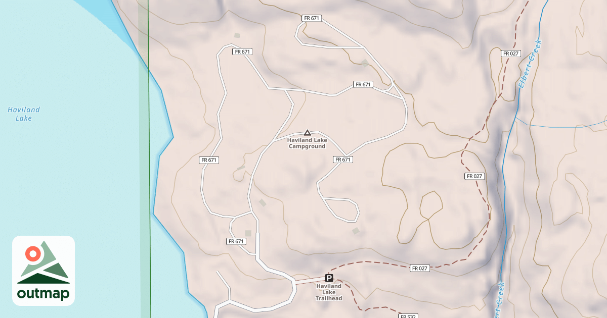Map of HAVILAND LAKE