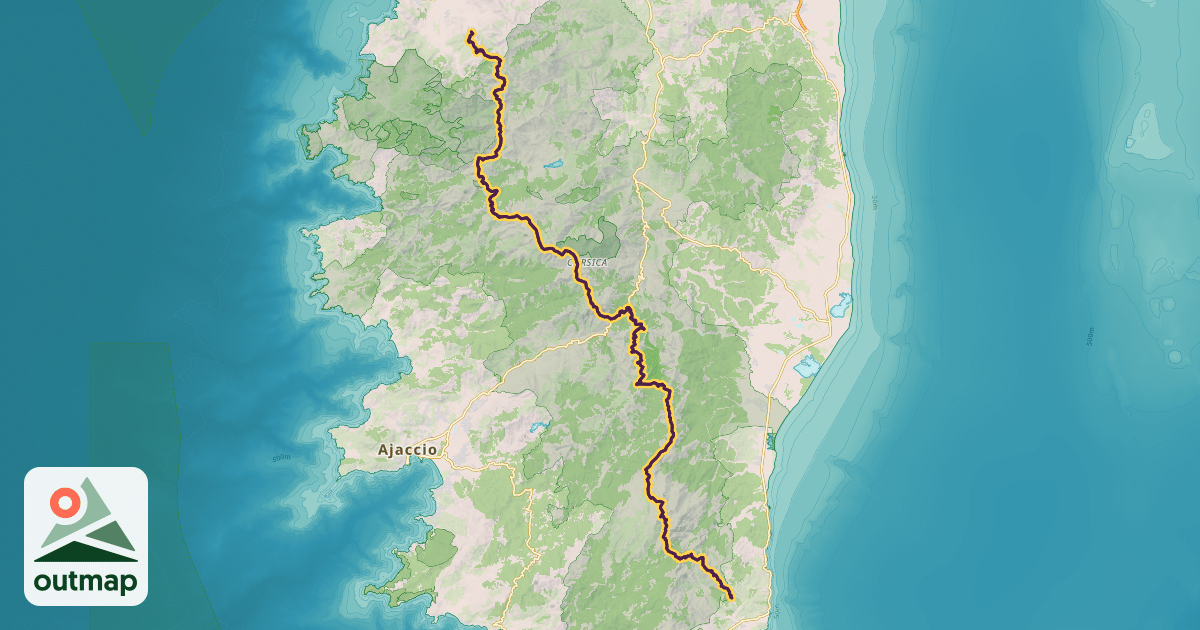 Map of GR 20 Out and Back
