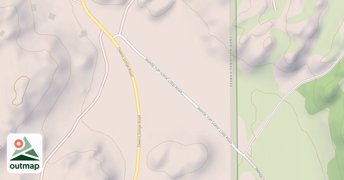 Map of BISHOP TUFF SCENIC LOOP