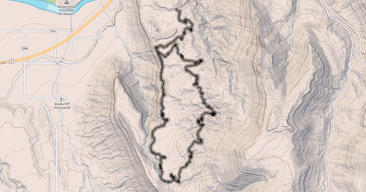 Map preview of Palisade Rim Upper Loop Trail