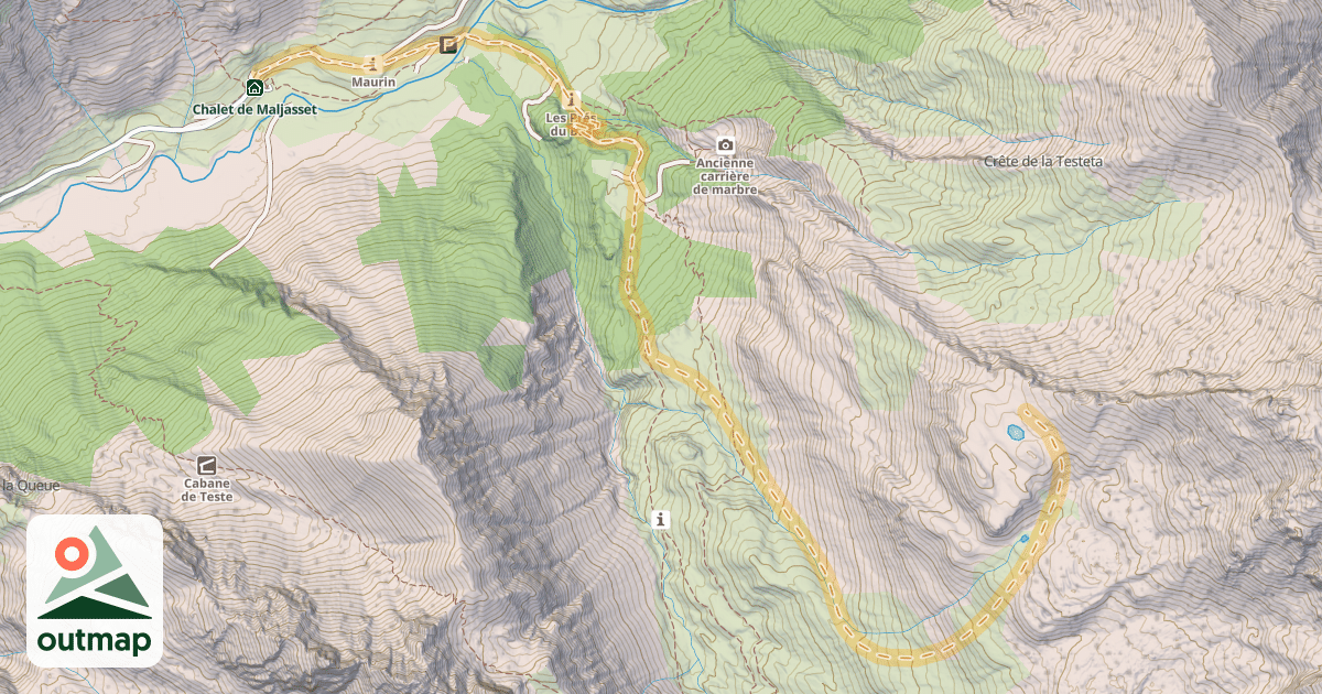 Map of Lacs de Tuissier — Maljasset