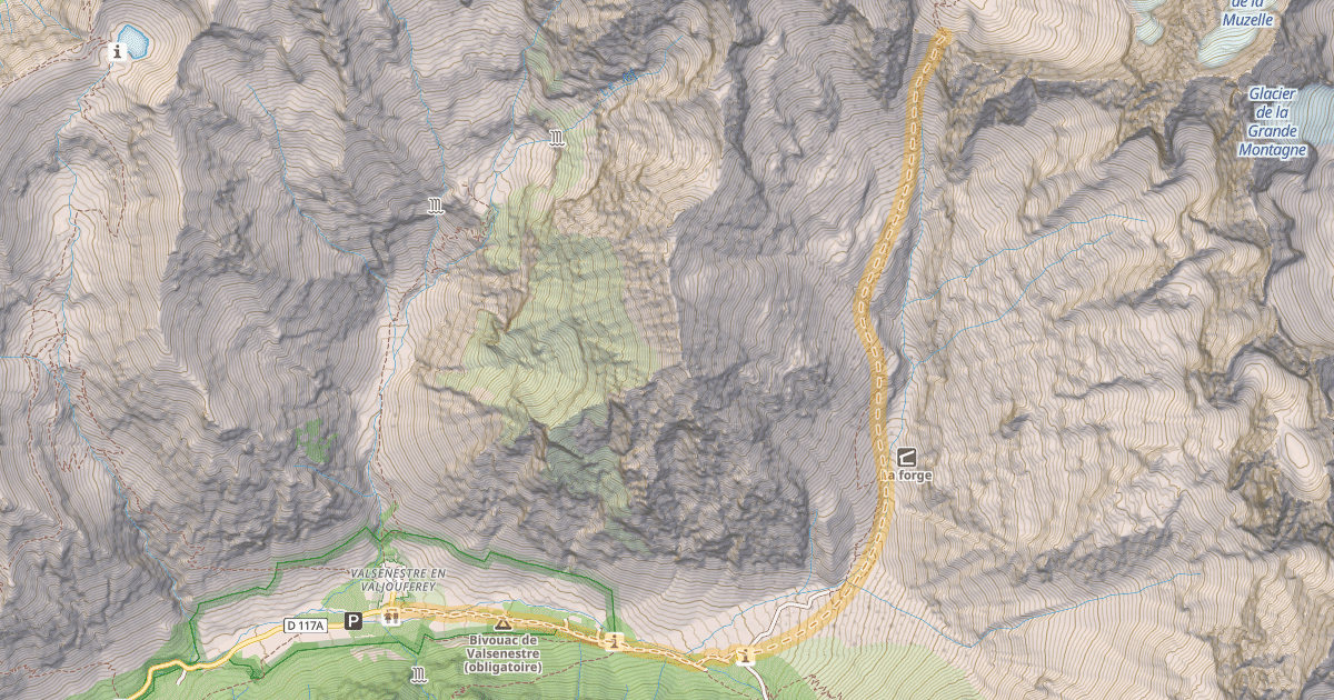 Map preview of Col de la Muzelle — Valsenestre
