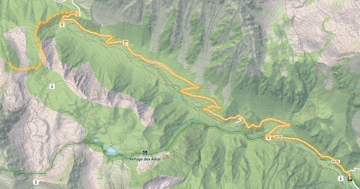 Map preview of Pointe des Adus — Granges du Terras