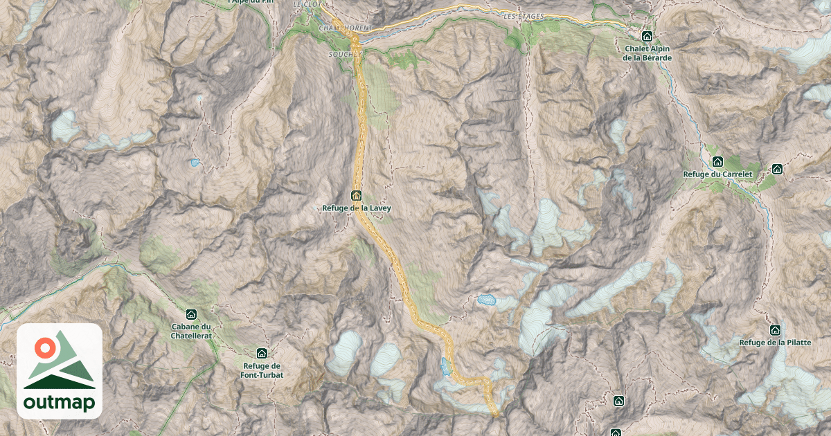 Map of Col de la Muande — Champhorent