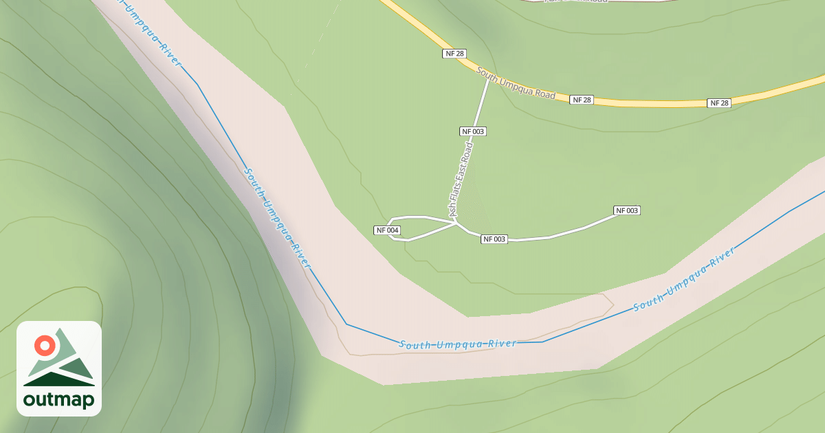 Map of ASH FLATS WEST