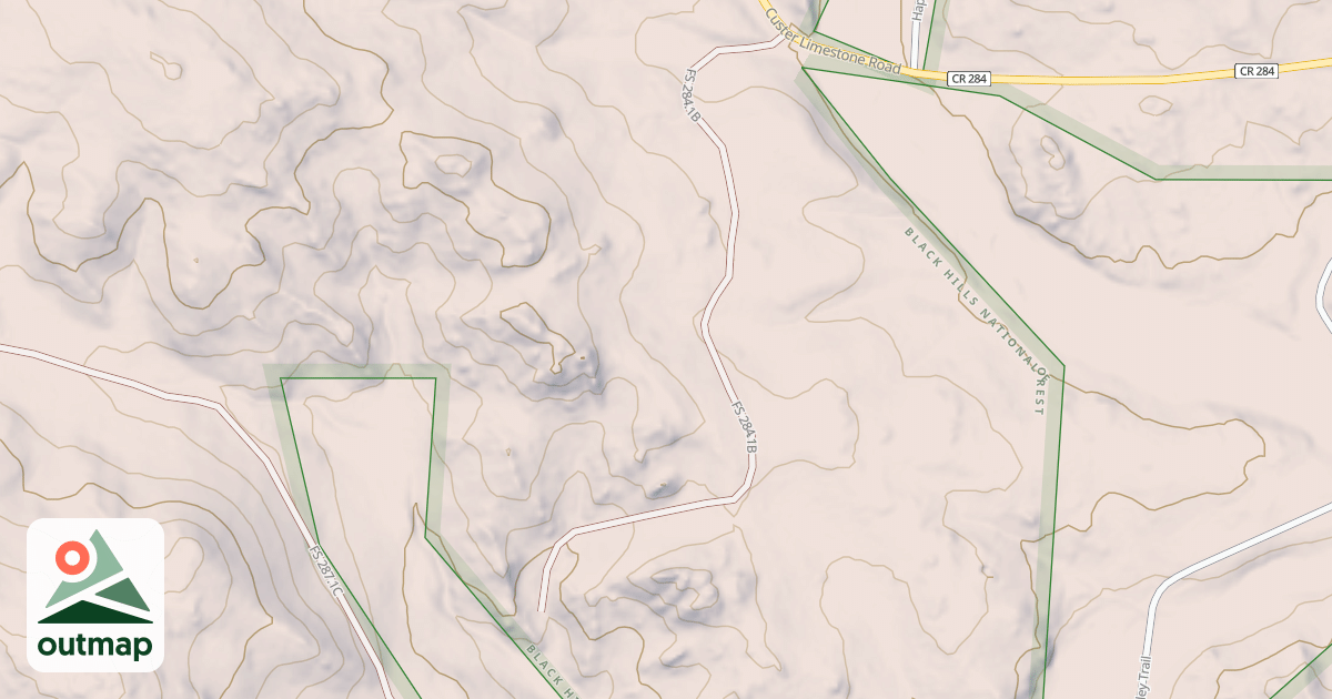 Map of CUSTER LIMESTONE BR 1B