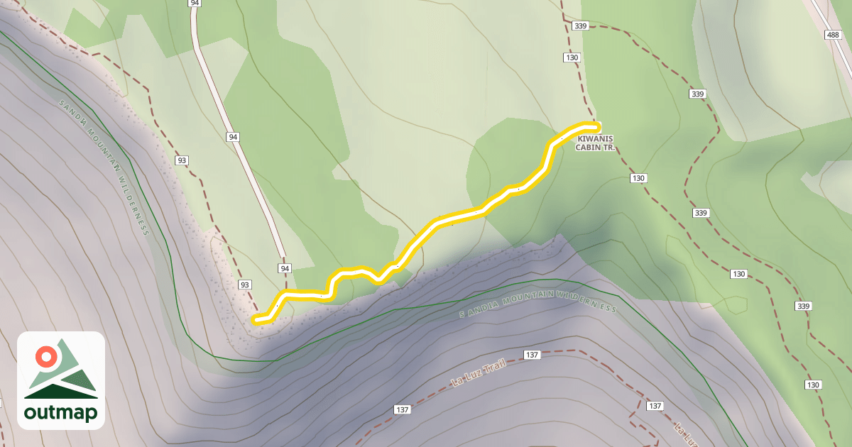 Map of Kiwanis Cabin Trail
