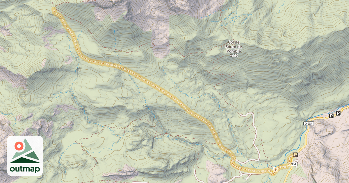 Map of Col de l'Iou — Aumet