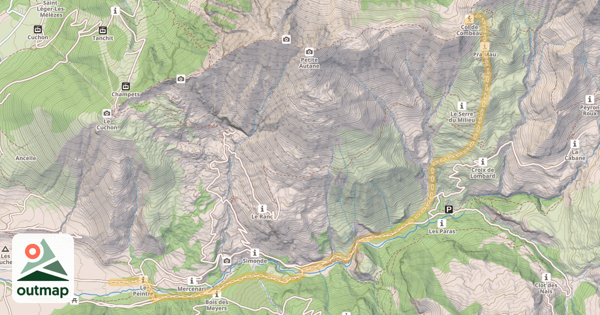 Map of Col de Combeau — Le Peintre