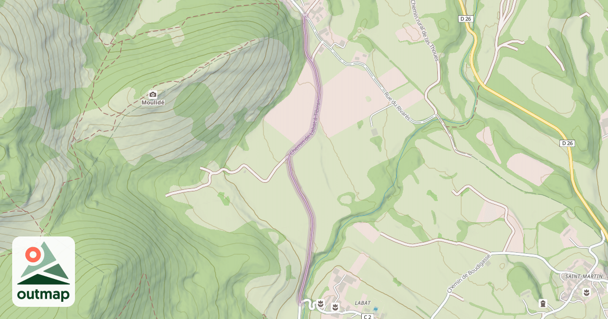 Map of chemin de Labat à Tibiran