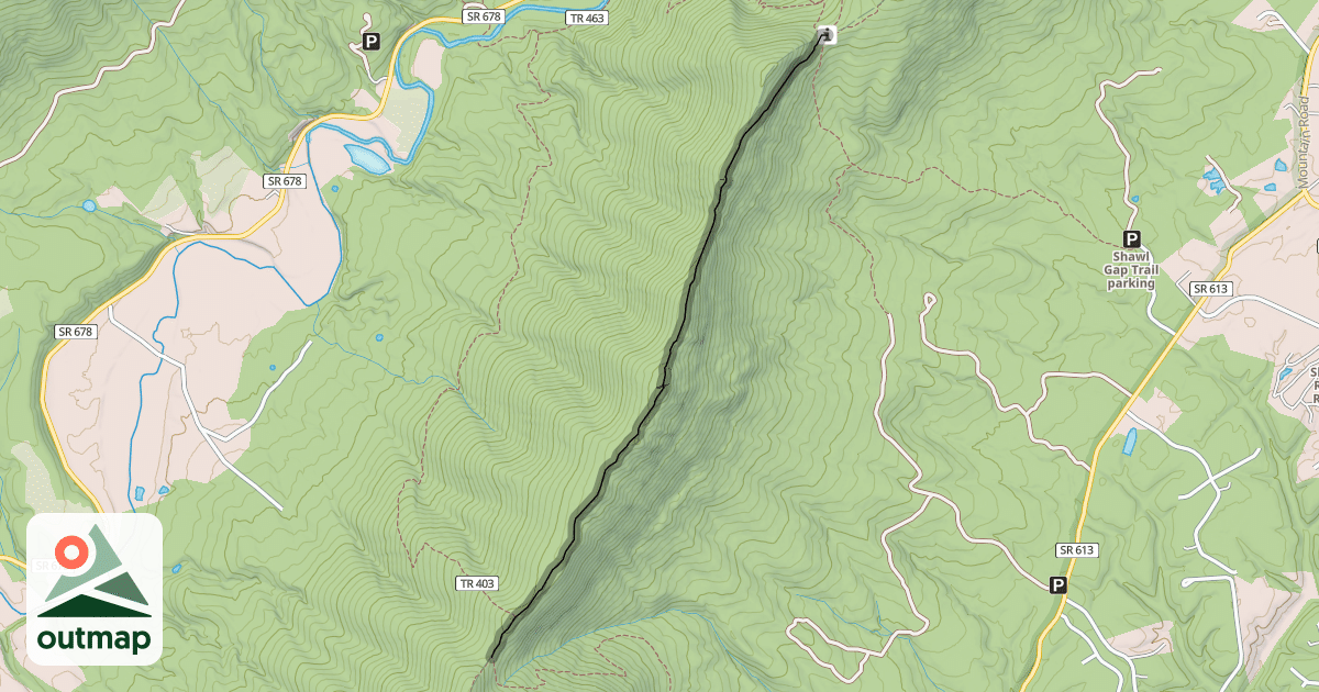Map of Tuscarora-Massanutten Trail