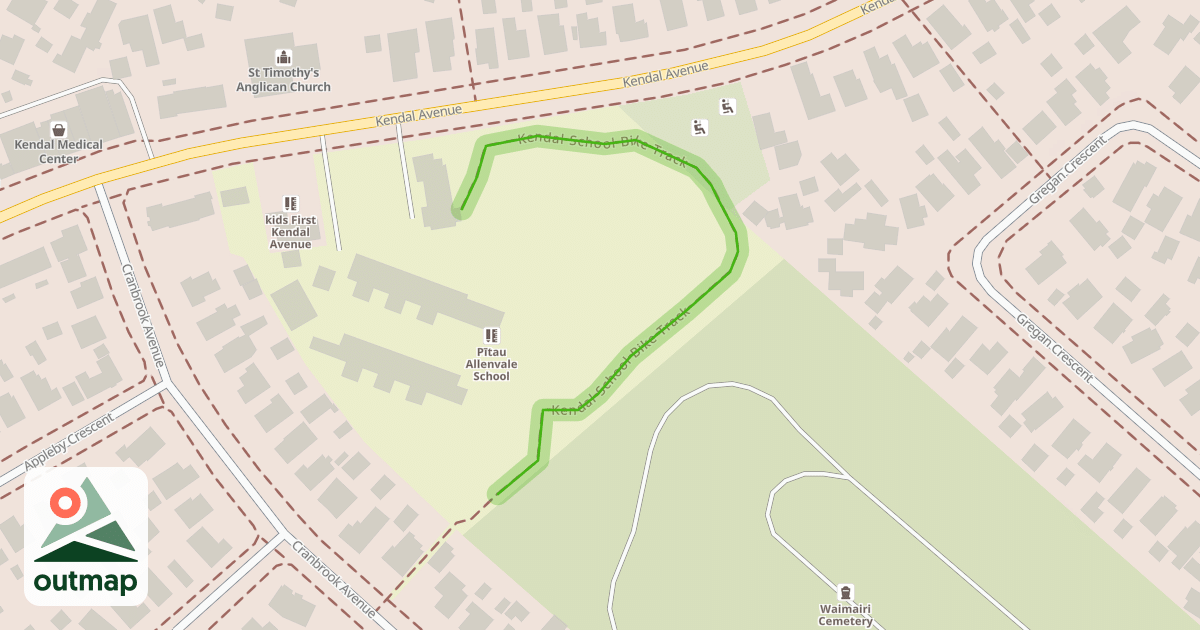 Map of Kendal School Bike Track