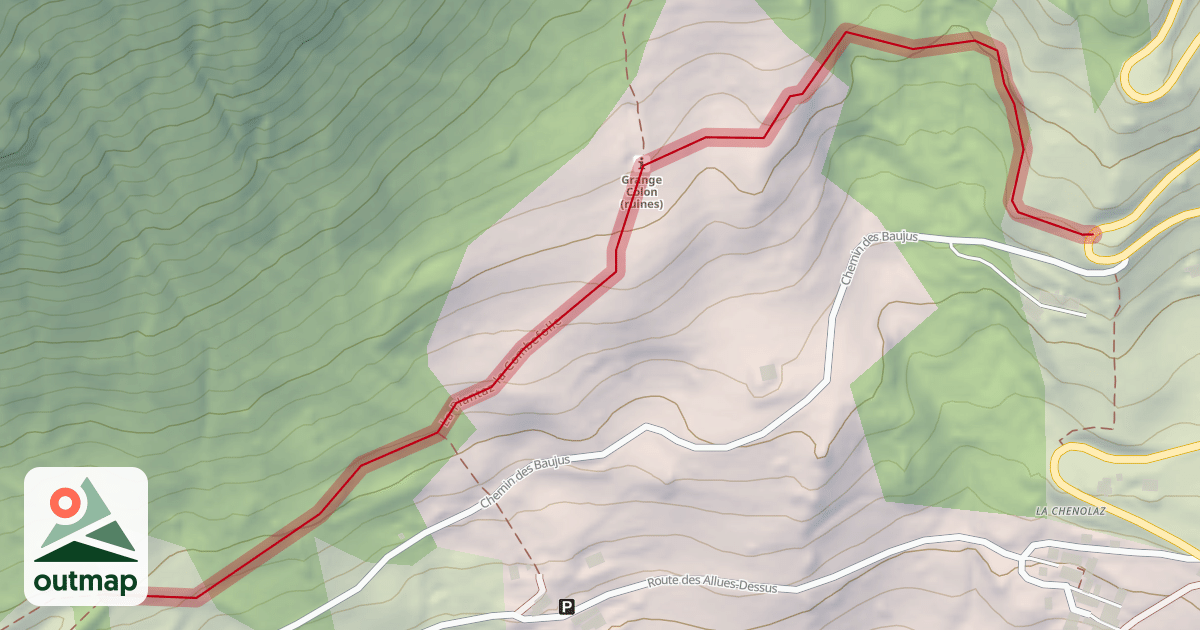 Map of La Plantaz la Combefolle