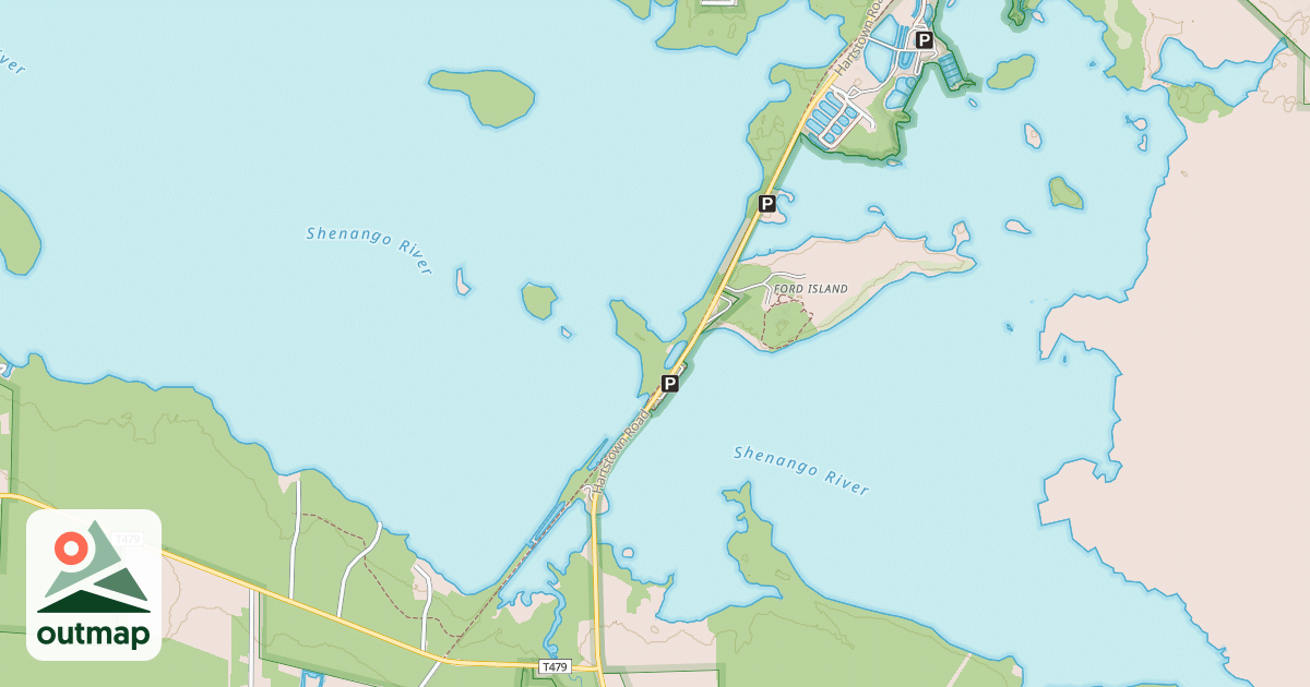 Map of Pymatuning State Park Snowmobile Trails