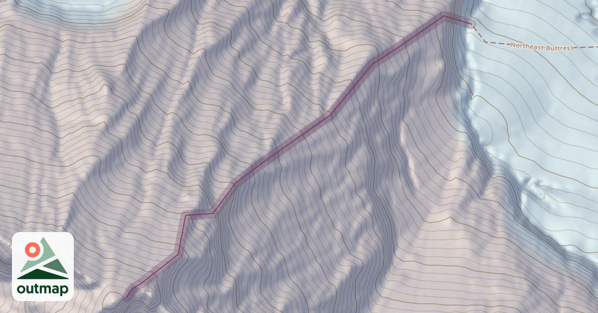 Map of Northeast Buttress