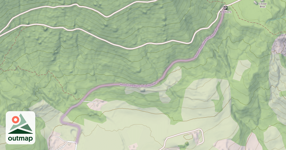 Map of Route Forestière de la Rocade