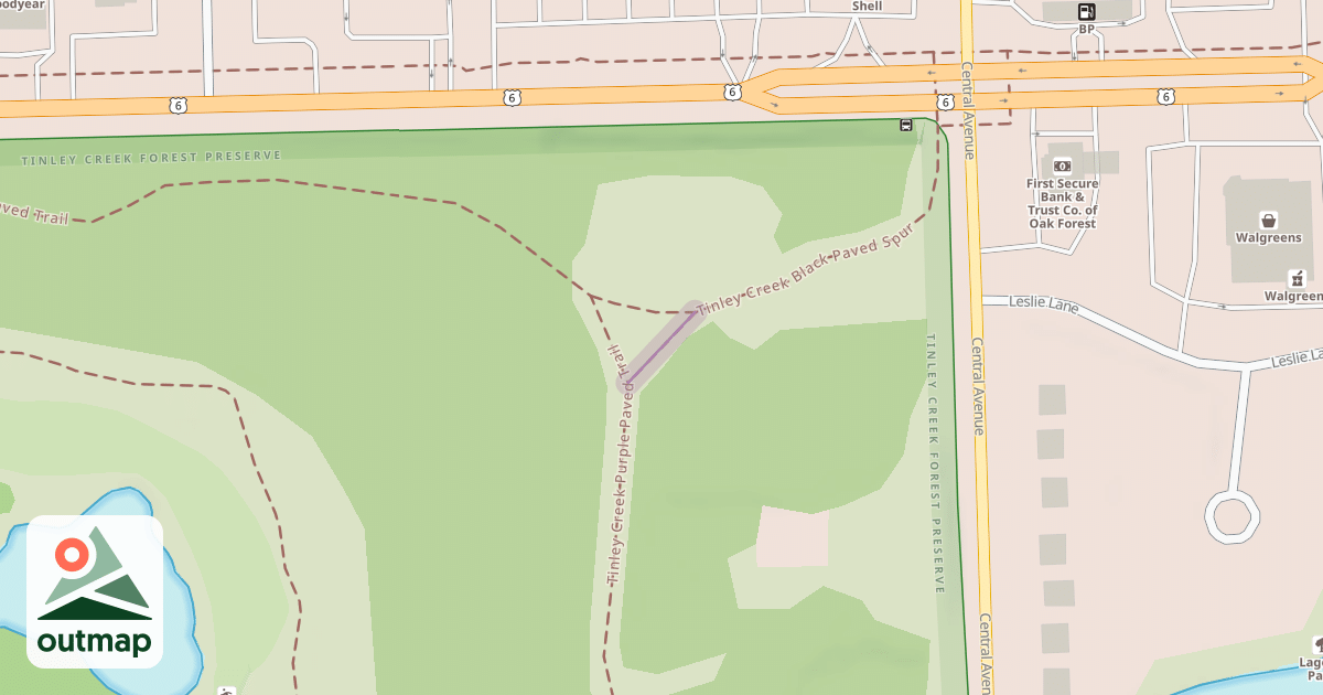 Map of Tinley Creek Black Paved Spur