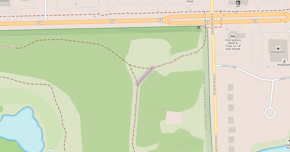 Map preview of Tinley Creek Black Paved Spur