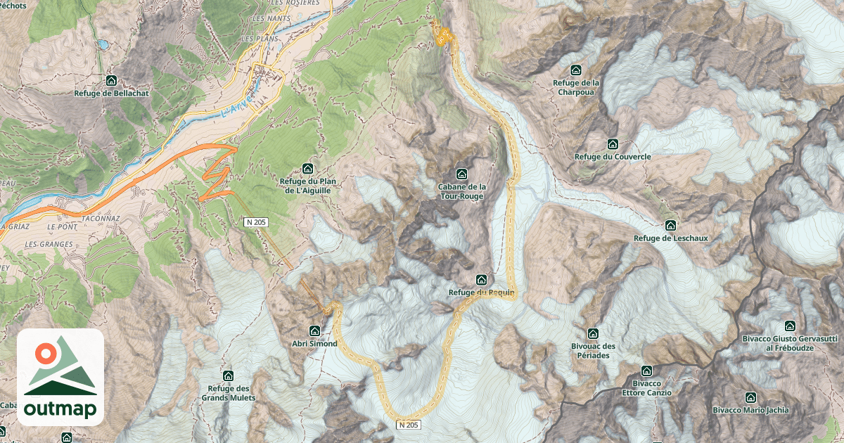 Map of Gare de Montenvers — Aiguille du Midi