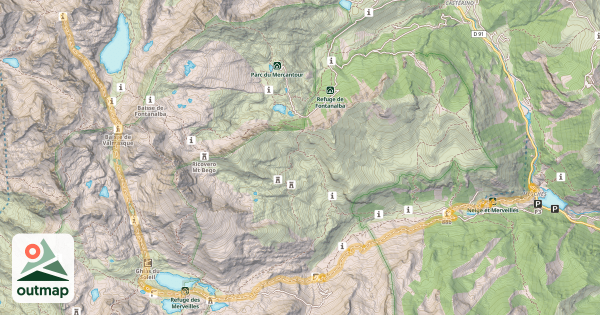 Map of Baisse du Basto — Les Mesches