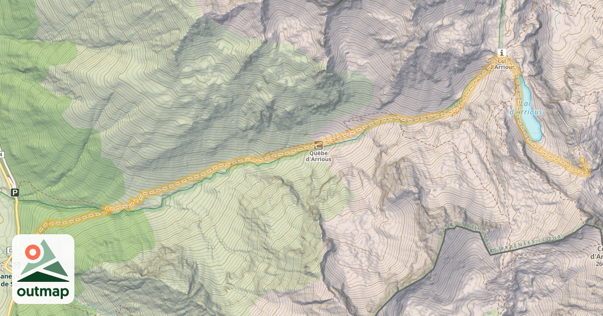 Map of Pic du Lac d'Arrious — Soques