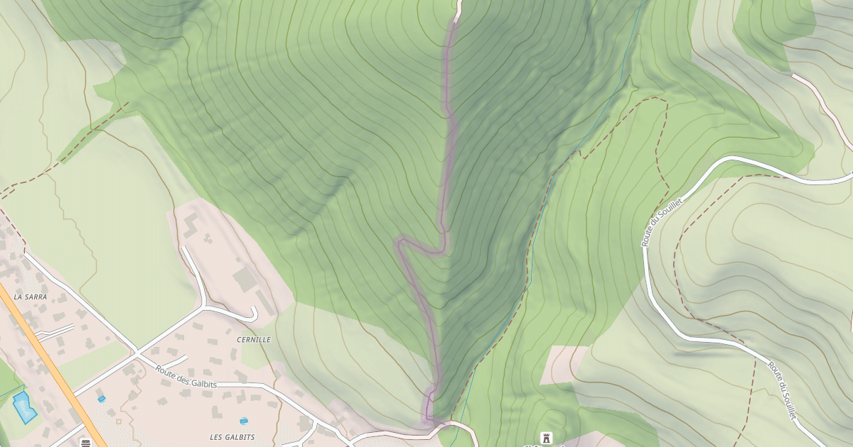 Map preview of Descente Direct du Mont Frol