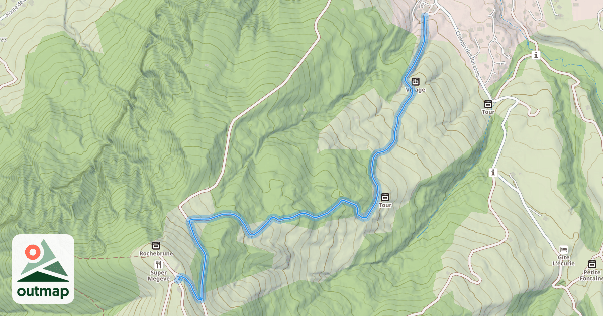 Map of Chemin du Tour à Pré Rosset