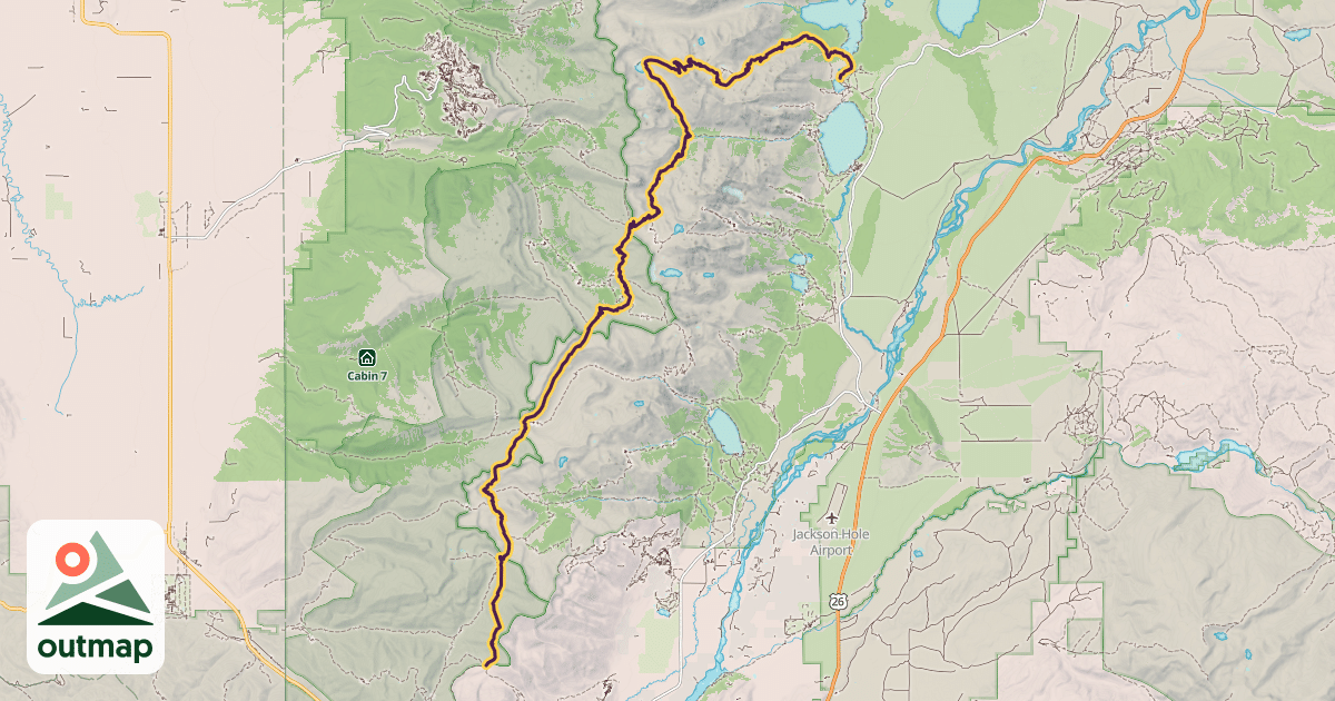 Map of Teton Crest Trail