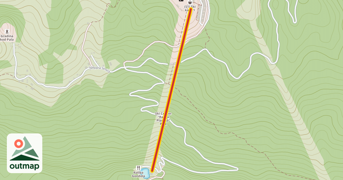 Map of (A) Gondola "Jahorina express"