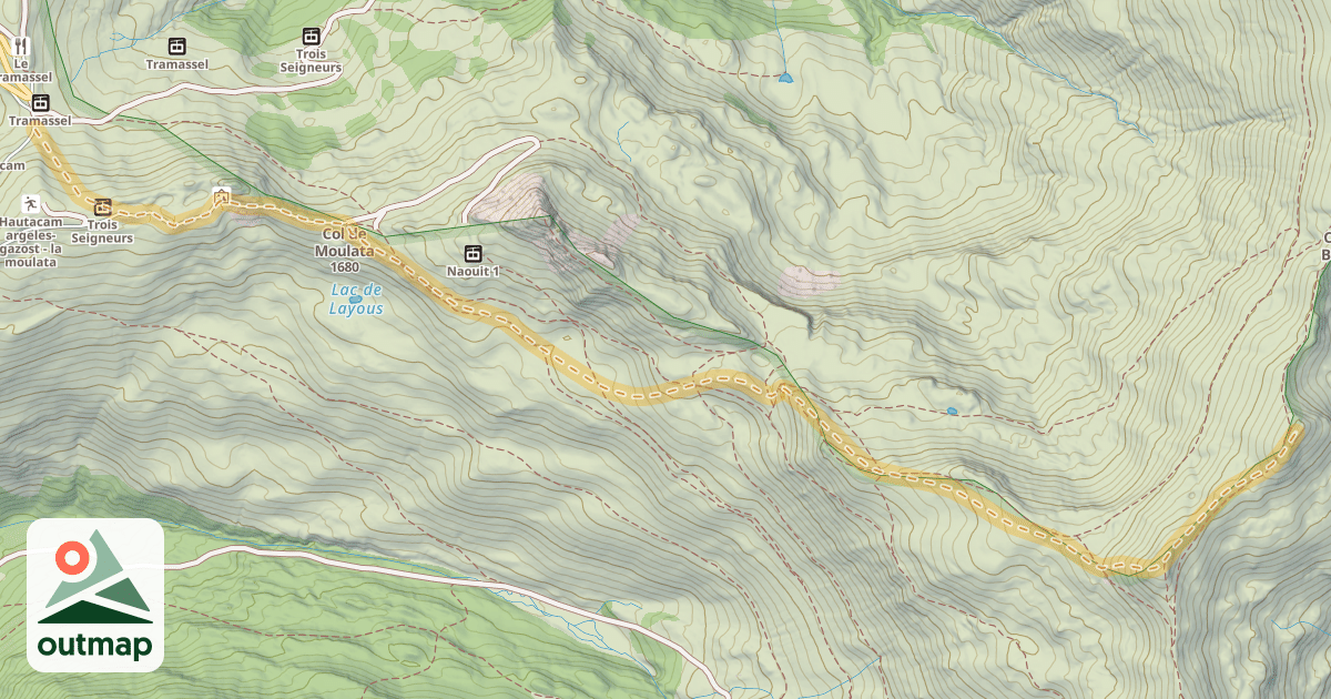 Map of Pic du Mont — Station de Hautacam - Col de Tramassel ou de Buraou