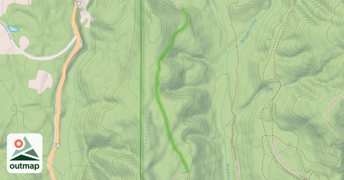 Map of Hollies Point of View Trail