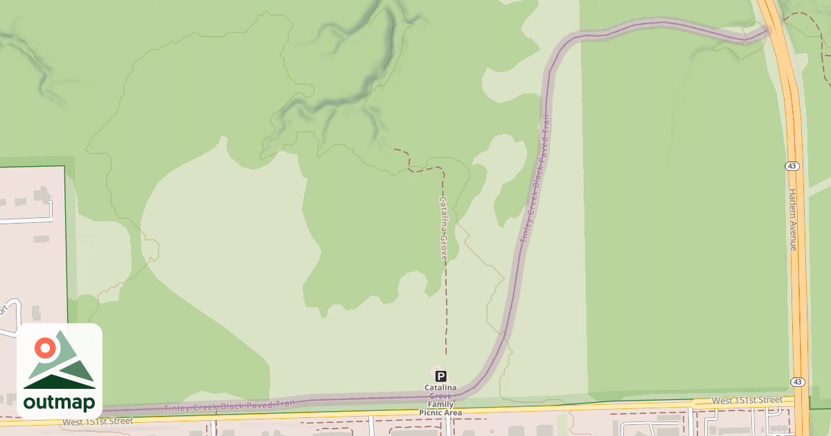 Map of Tinley Creek Black Paved Trail