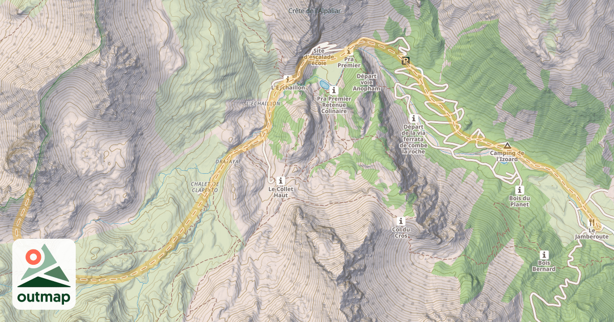 Map of Crête de Maravoise — Brunissard