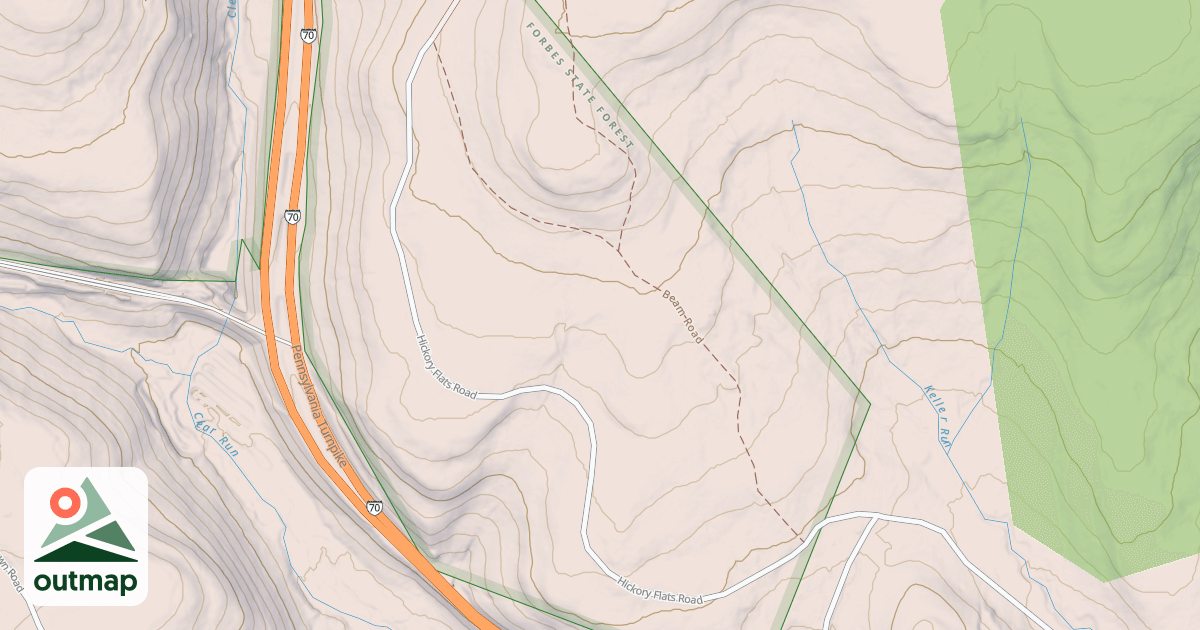 Map of Laurel Highlands Snowmobile Trail (Northern)