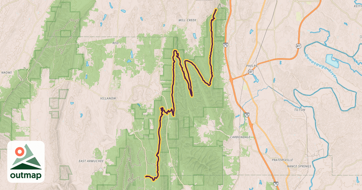 Map of Pinhoti Trail