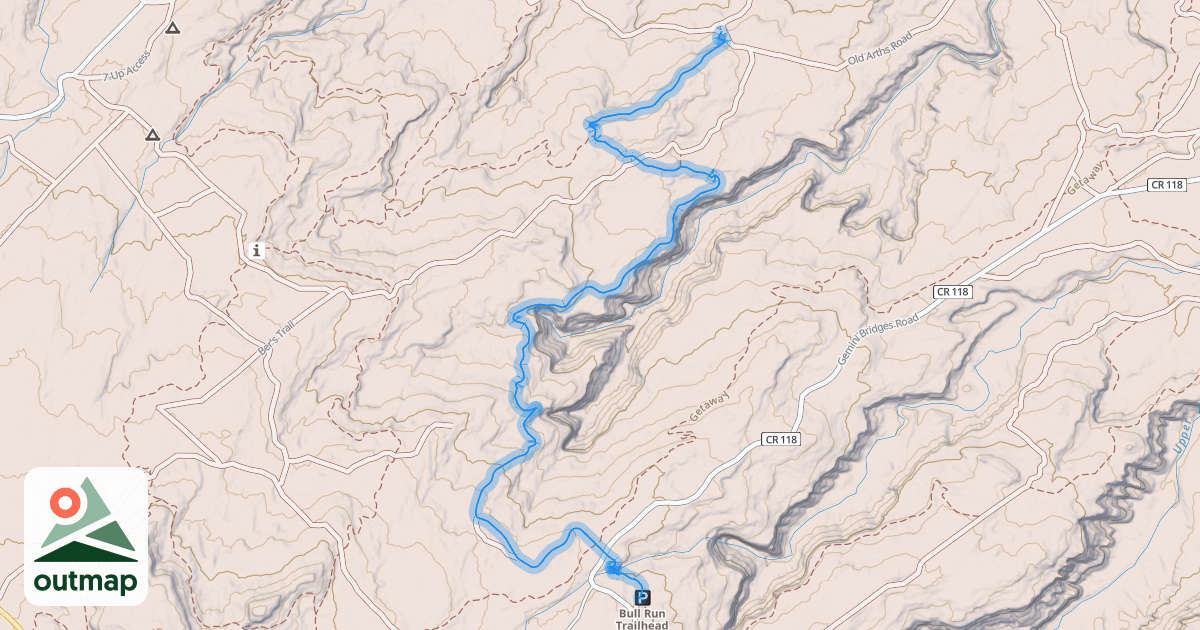 Map of 7-Up Bike Trail