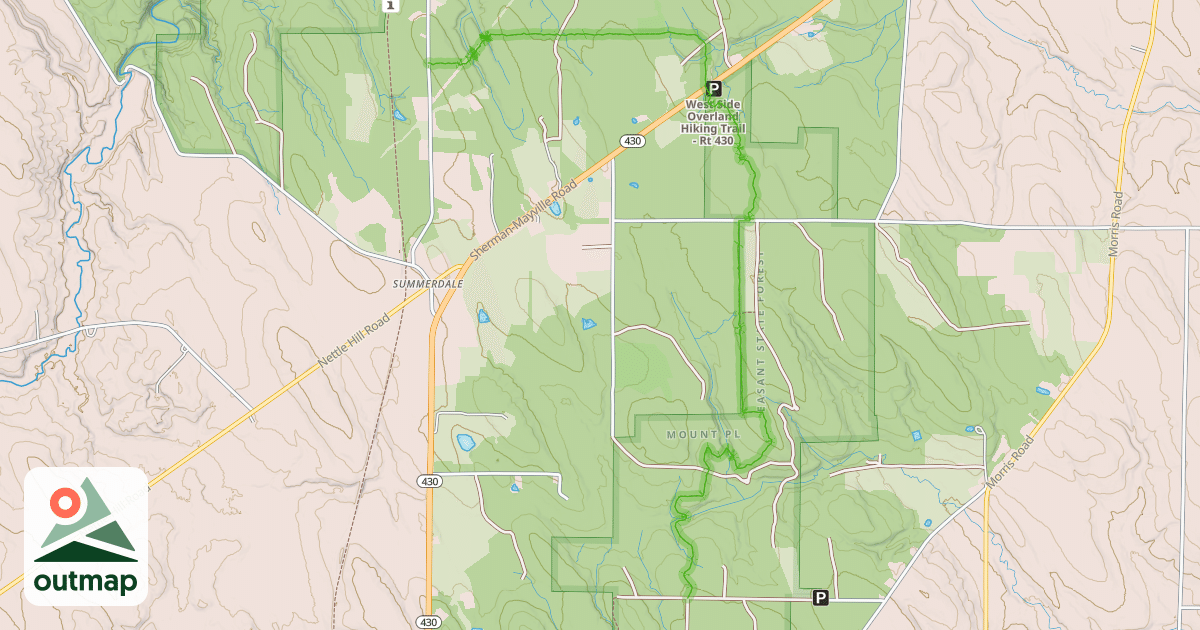 Map of Fred J. Cusimano Westside Overland Trail